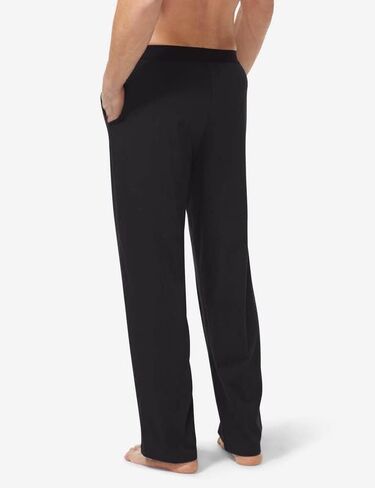 Tommy John Men’s Cotton Basics Sleep Pant, Comfortable, Soft Cotton Pajama with Pockets, Lounge Bottom Straight Leg Fit, Lightweight Stretch men's sleepwear, Black, Large in Kuwait