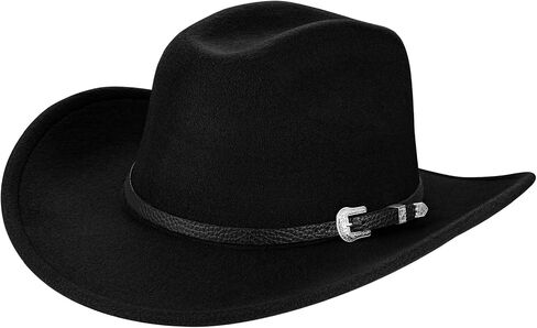Western Cowboy Cowgirl Hat for Men Women Cowgirl Hats Adjustable Black Cowboy Hat Roll Up Fedora Hat Fit in Saudi Arabia