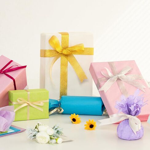 Simetufy 120 ورقة مناديل ورقية لحقائب الهدايا، 8 ألوان 20 × 20 بوصة مناديل ورقية فنية كبيرة، ورق تغليف الهدايا للحرف اليدوية، العطلات، أعياد الميلاد، الهالوين، عيد الميلاد ومشروع DIY in Kuwait