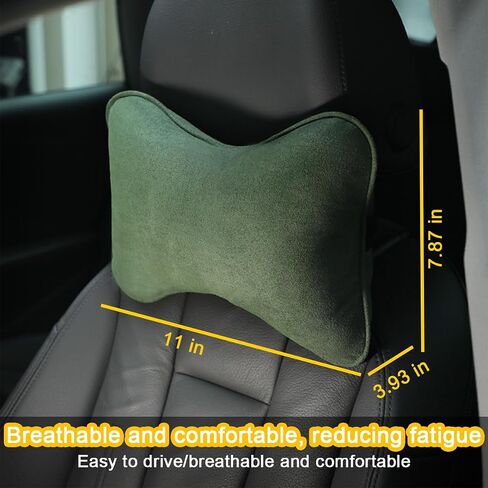 Car Neck Pillow, Soft Comfortable Memory Foam Auto Headrest Pillow Cushion with Adjustable Strap, Breathable Ergonomic Design Car Neck Pain Relief Cushion, Universal for Vehicles (Black) in Kuwait
