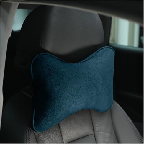 Car Neck Pillow, Soft Comfortable Memory Foam Auto Headrest Pillow Cushion with Adjustable Strap, Breathable Ergonomic Design Car Neck Pain Relief Cushion, Universal for Vehicles (Black) in Kuwait