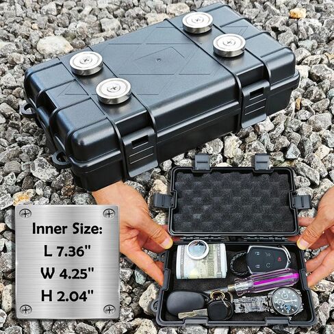 Magnetic Key Holder Under Car,Weatherproof Magnetic Key Box Under Car,Hide a Key Magnetic Key Box,Hidden Key Holder Magnetic Key Hider Outdoor 【Splash Resistant】 in Kuwait