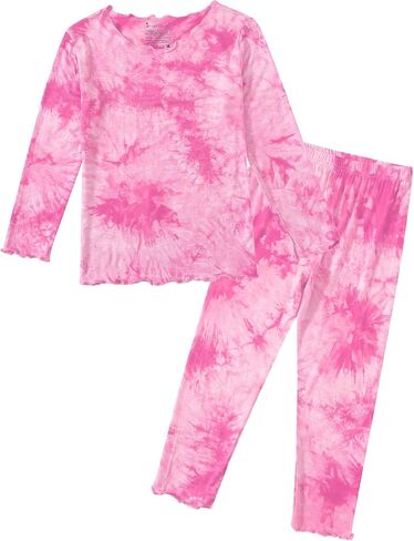 Jimonda Kids Soft Rayon From Bamboo Sleepwear Long Sleeve Boys Girls Pajama Outdoor 2-Piece tops&pant Casual sets Tie Dye PJ in Kuwait