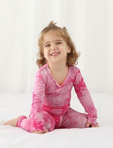 Jimonda Kids Soft Rayon From Bamboo Sleepwear Long Sleeve Boys Girls Pajama Outdoor 2-Piece tops&pant Casual sets Tie Dye PJ in Kuwait