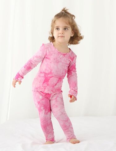 Jimonda Kids Soft Rayon From Bamboo Sleepwear Long Sleeve Boys Girls Pajama Outdoor 2-Piece tops&pant Casual sets Tie Dye PJ in Kuwait