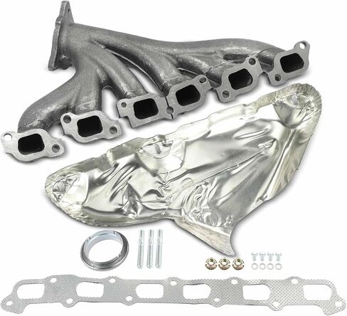 A-Premium Exhaust Manifold W/Gasket, Studs, Nuts, Bolts, Washers & Heat Shield [6Cyl 4.2L] Compatible with Chevrolet Trailblazer & GMC Envoy & Isuzu Ascender & Saab 9-7x, 2008 2009, Replace# 12597166 in Saudi Arabia