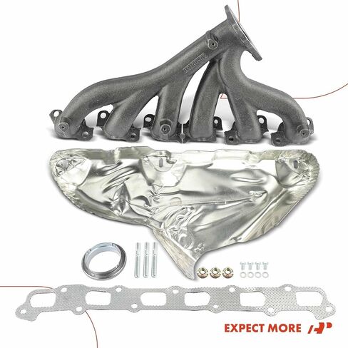 A-Premium Exhaust Manifold W/Gasket, Studs, Nuts, Bolts, Washers & Heat Shield [6Cyl 4.2L] Compatible with Chevrolet Trailblazer & GMC Envoy & Isuzu Ascender & Saab 9-7x, 2008 2009, Replace# 12597166 in Saudi Arabia