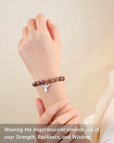 Strength Angel Bracelet Inspirational Gifts for Women, Encouragement Spiritual Jewelry Cheer Up Gifts for Women Friends Sisters in Saudi Arabia