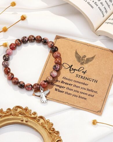 Strength Angel Bracelet Inspirational Gifts for Women, Encouragement Spiritual Jewelry Cheer Up Gifts for Women Friends Sisters in Saudi Arabia