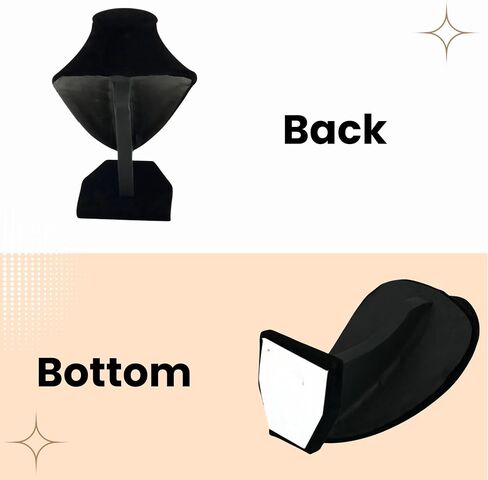 YAN & HIN 2pcs 6-inch Short Black Velvet Necklace Small Holder Stand Display Stands Mannequin Bust Jewelry Organizer Displays for Shop Event Shows (Black Velvet, 10 x 15 cm) in Saudi Arabia