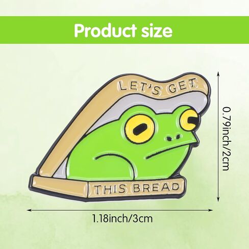 2 Pcs Funny Animal Enamel Pins Get This Bread Frog Metal Brooch Cartoon Animal Theme Brooch Cute Pins Badge DIY Crafts Decoration for Family Clothes T-Shirts Bag Backpack in Saudi Arabia