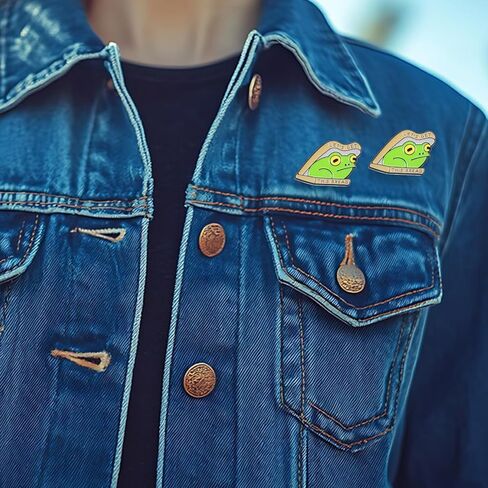 2 Pcs Funny Animal Enamel Pins Get This Bread Frog Metal Brooch Cartoon Animal Theme Brooch Cute Pins Badge DIY Crafts Decoration for Family Clothes T-Shirts Bag Backpack in Saudi Arabia
