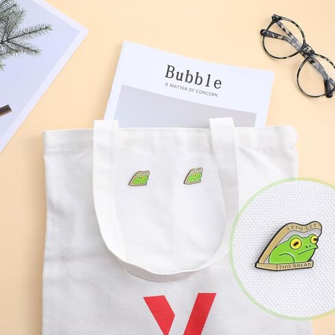2 Pcs Funny Animal Enamel Pins Get This Bread Frog Metal Brooch Cartoon Animal Theme Brooch Cute Pins Badge DIY Crafts Decoration for Family Clothes T-Shirts Bag Backpack in Saudi Arabia