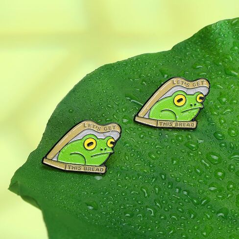 2 Pcs Funny Animal Enamel Pins Get This Bread Frog Metal Brooch Cartoon Animal Theme Brooch Cute Pins Badge DIY Crafts Decoration for Family Clothes T-Shirts Bag Backpack in Saudi Arabia