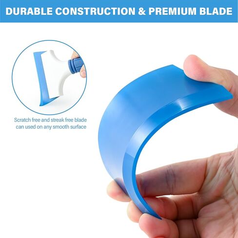 Gomake 2PCS Small Rubber Squeegee Window Shower Squeegee,Auto Water Blade Squeegee for Shower Glass Door,Car Windshield, Window, Mirror, Bathroom,Countertop Cleaning (Black) in Kuwait