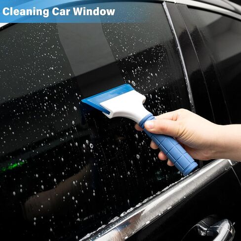 Gomake 2PCS Small Rubber Squeegee Window Shower Squeegee,Auto Water Blade Squeegee for Shower Glass Door,Car Windshield, Window, Mirror, Bathroom,Countertop Cleaning (Black) in Kuwait