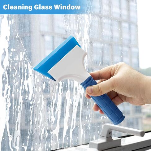 Gomake 2PCS Small Rubber Squeegee Window Shower Squeegee,Auto Water Blade Squeegee for Shower Glass Door,Car Windshield, Window, Mirror, Bathroom,Countertop Cleaning (Black) in Kuwait