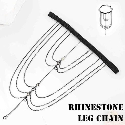 Florry Leg Chain Sexy Thigh Chains Jewelry for Women Elastic Leg Garters Crystal Body Thigh Chains for Party Festival Wedding in Saudi Arabia