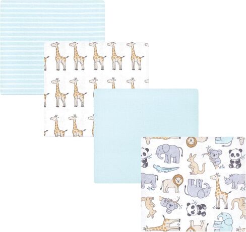 Hudson Baby Unisex Baby Cotton Flannel Receiving Blankets, Neutral Dino World, One Size in Kuwait
