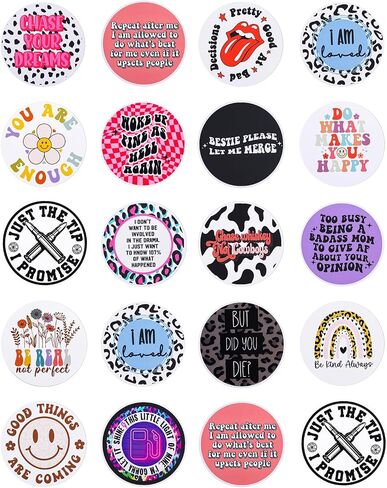 MUBYOK 3inch Pack of 100 Freshie Cardstock Cutouts Round for Car Freshies Supplies,Aroma Beads and Circles Freshies Silicone Molds Accessories, MAMA, Western, Funny Quote, Cow, Smile,Coffee,Bow in Saudi Arabia