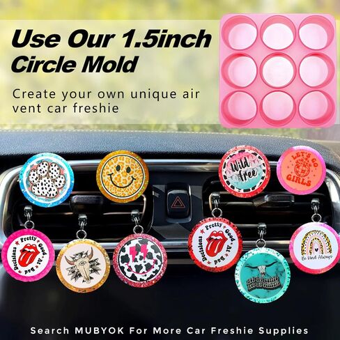 MUBYOK 3inch Pack of 100 Freshie Cardstock Cutouts Round for Car Freshies Supplies,Aroma Beads and Circles Freshies Silicone Molds Accessories, MAMA, Western, Funny Quote, Cow, Smile,Coffee,Bow in Saudi Arabia