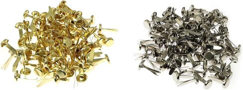 RLECS 200PCS Mini Metal Thumbtacks Gold and Silver 100 Each for DIY Crafts Scrapbooking Card Making Photo Display Ribbon Office (8x20mm) in Saudi Arabia