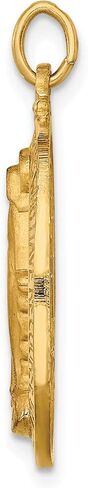 Gold Religious Medals 14K Yellow Gold Solid Polished/Satin Oval Miraculous Medal in Saudi Arabia