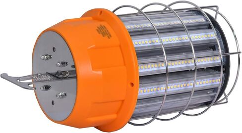 100 واط LED ضوء العمل المؤقت 5000K 13000Lm أضواء محمولة بسلك خارجي مع واقي من الفولاذ المقاوم للصدأ وخطاف لإضاءة موقع العمل في رصيف المناجم، IP65 مقاوم للغبار، التوصيل والتشغيل in Saudi Arabia