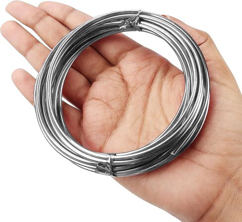 سلك ألومنيوم حرفي 18 قياس، 196.8 قدم 1 مم سلك معدني قابل للانحناء لصنع المجوهرات ونحت المجوهرات والحرف اليدوية وصناعة إكليل الزهور وصناعة الزهور وتغليف الأسلاك (9 ألوان) in Kuwait