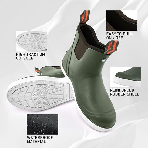 Trudave Women's Deck Boots, Anti-slip Ankle Rain Boot for Women Fishing Boots Waterproof Rubber Garden Shoes for Fishing, Farming & Outdoor Work, Size 6-11 in Saudi Arabia