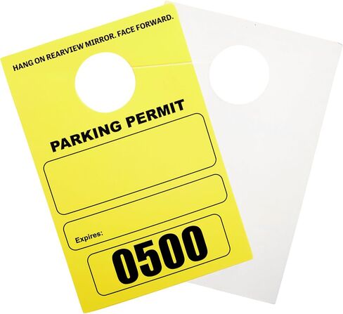 Stockroom Plus 500-Pack Yellow Parking Permit Hang Tag for Car Rearview Mirrors, Bulk Blank Temporary Passes Placards Numbered 0001-0500 for Events, Business, Office (3.15x4.75 in) in Saudi Arabia
