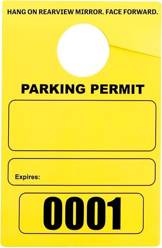 Stockroom Plus 500-Pack Yellow Parking Permit Hang Tag for Car Rearview Mirrors, Bulk Blank Temporary Passes Placards Numbered 0001-0500 for Events, Business, Office (3.15x4.75 in) in Saudi Arabia