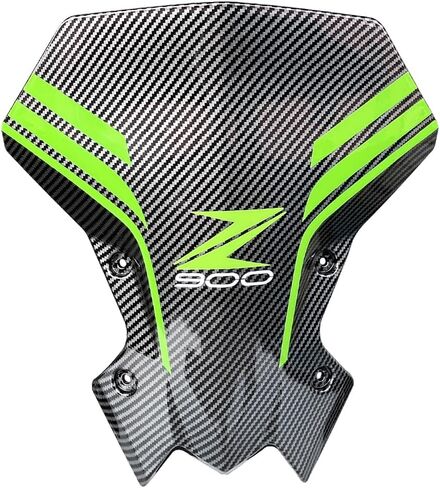 حاجب تدفق الهواء من ألياف الكربون بمظهر كتلة الرياح للزجاج الأمامي ذو الفقاعات المزدوجة متوافق مع Kawasaki Z900 Z650 2020-2022 2023 أخضر in Kuwait