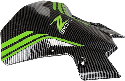 حاجب تدفق الهواء من ألياف الكربون بمظهر كتلة الرياح للزجاج الأمامي ذو الفقاعات المزدوجة متوافق مع Kawasaki Z900 Z650 2020-2022 2023 أخضر in Kuwait