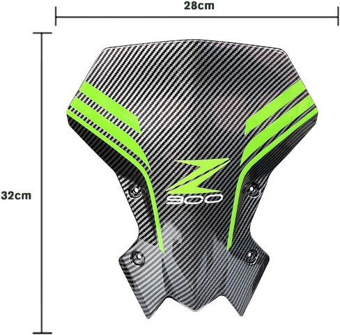 حاجب تدفق الهواء من ألياف الكربون بمظهر كتلة الرياح للزجاج الأمامي ذو الفقاعات المزدوجة متوافق مع Kawasaki Z900 Z650 2020-2022 2023 أخضر in Kuwait
