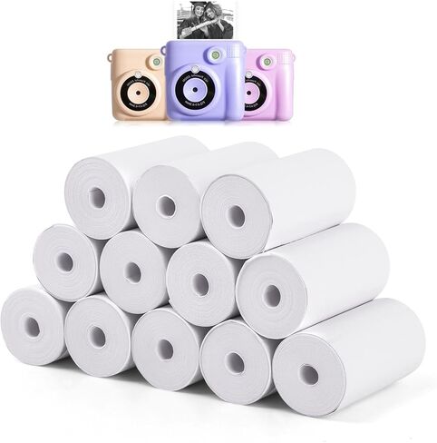 12 Rolls Kids Instant Camera Print Refill Paper, HD Paper Camera, Instant Print Camera Refill Paper for Kid'S Instant Camera Favors Supplies (57 X 30 mm) in Saudi Arabia