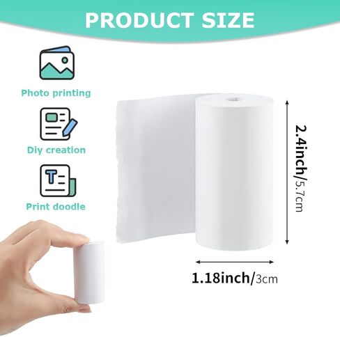 12 Rolls Kids Instant Camera Print Refill Paper, HD Paper Camera, Instant Print Camera Refill Paper for Kid'S Instant Camera Favors Supplies (57 X 30 mm) in Saudi Arabia