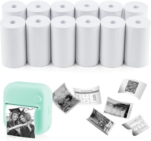 12 Rolls Kids Instant Camera Print Refill Paper, HD Paper Camera, Instant Print Camera Refill Paper for Kid'S Instant Camera Favors Supplies (57 X 30 mm) in Saudi Arabia