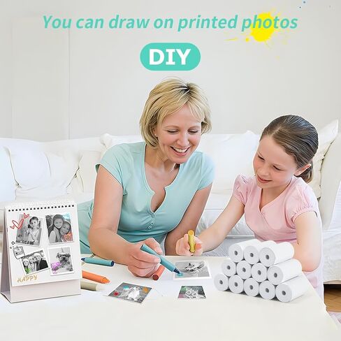 12 Rolls Kids Instant Camera Print Refill Paper, HD Paper Camera, Instant Print Camera Refill Paper for Kid'S Instant Camera Favors Supplies (57 X 30 mm) in Saudi Arabia