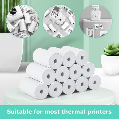 12 Rolls Kids Instant Camera Print Refill Paper, HD Paper Camera, Instant Print Camera Refill Paper for Kid'S Instant Camera Favors Supplies (57 X 30 mm) in Saudi Arabia