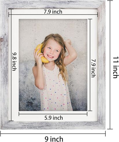 VSIONROCK 10x10 Brown Picture Frames Set of 2, Display Pictures 8x8 with Mat or 10x10 Without Mat for Wall Mounting and Tabletop, Made of High Definition Glass in Kuwait
