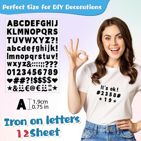 12 Sheets Iron On Letters 1200Pcs Vinyl Iron On Letters for Clothing 0.75 Inch Heat Transfer Letters with A-Z Heat Press Alphabet Stickers for Fabric T-Shirt Jerseys Hats Printing DIY Crafts (Green) in Kuwait