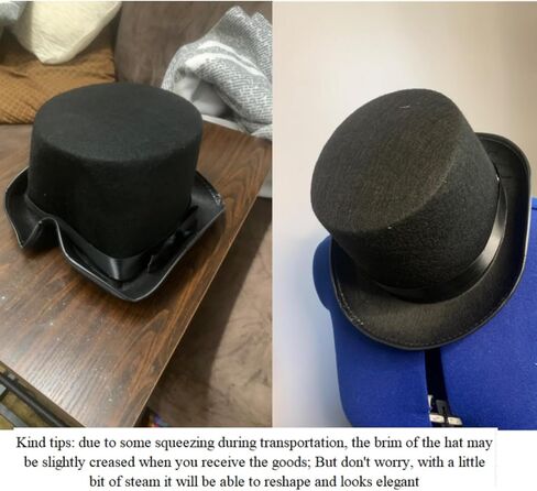 Black Tall Felt Top Hat Bowler Derby Hat for Men Women Showman Halloween Party Hats Accessory Tuxedo Coachman Hat in Saudi Arabia