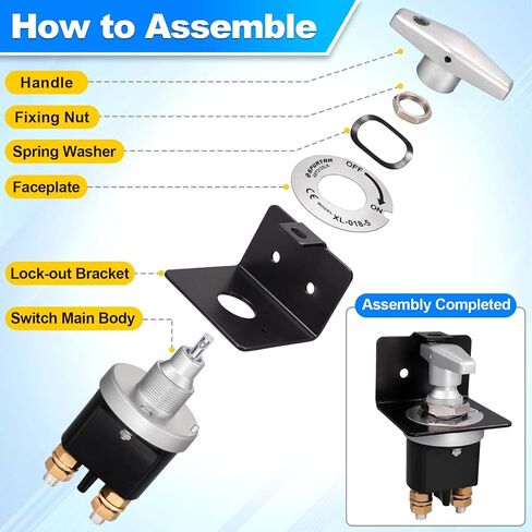Spurtar Battery Disconnect Switch with Lock-Out Plate 500A High Current Battery Cut Off Switch 12V 24V 36V Kill Switch for Car Truck Winch RV Boat Backhoe Tractor Motorhome Hot Rods in Kuwait