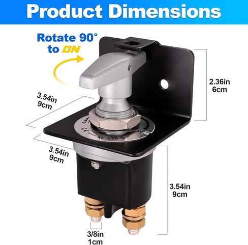 Spurtar Battery Disconnect Switch with Lock-Out Plate 500A High Current Battery Cut Off Switch 12V 24V 36V Kill Switch for Car Truck Winch RV Boat Backhoe Tractor Motorhome Hot Rods in Kuwait