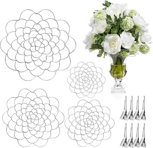 4 قطع من حامل ترتيب الزهور و8 قطع من مشابك التثبيت، أداة ضفدع لشبكة الزهور، أداة ترتيب الأسلاك بغطاء إدراج الأزهار للمزهرية وباقات سيقان الزهور ومستلزمات ترتيب النباتات in Kuwait