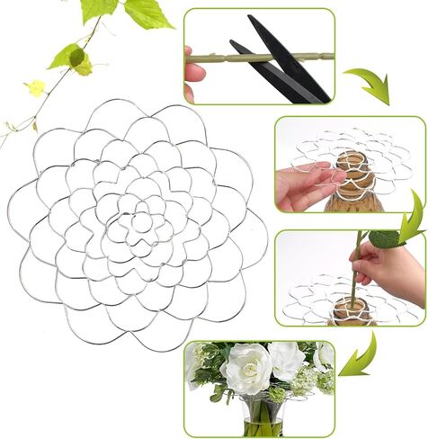 4 قطع من حامل ترتيب الزهور و8 قطع من مشابك التثبيت، أداة ضفدع لشبكة الزهور، أداة ترتيب الأسلاك بغطاء إدراج الأزهار للمزهرية وباقات سيقان الزهور ومستلزمات ترتيب النباتات in Kuwait