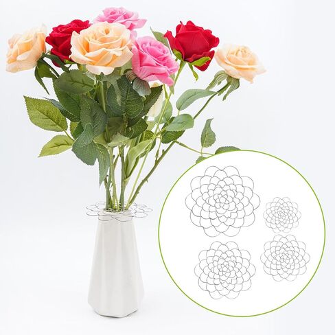 4 قطع من حامل ترتيب الزهور و8 قطع من مشابك التثبيت، أداة ضفدع لشبكة الزهور، أداة ترتيب الأسلاك بغطاء إدراج الأزهار للمزهرية وباقات سيقان الزهور ومستلزمات ترتيب النباتات in Kuwait