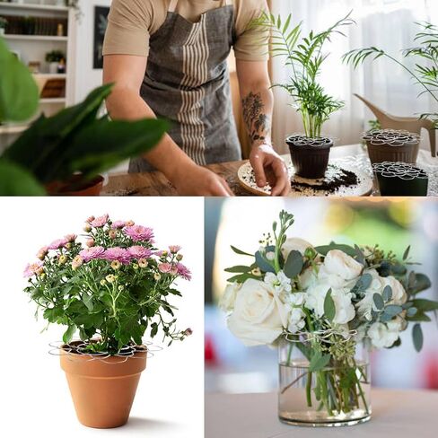 4 قطع من حامل ترتيب الزهور و8 قطع من مشابك التثبيت، أداة ضفدع لشبكة الزهور، أداة ترتيب الأسلاك بغطاء إدراج الأزهار للمزهرية وباقات سيقان الزهور ومستلزمات ترتيب النباتات in Kuwait