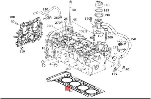 غطاء اسطوانة المحرك ختم طوقا 0.67 مللي متر A2700160020 2700160020 لمرسيدس بنز M270 A180 A200 B200 CLA200 GLA260 CLA260 W246 X156 W176 in Kuwait